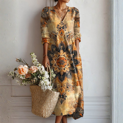 Dora Floral Dress with Natural Elegance