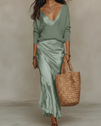 Solène Slip Dress & Knit Set