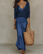 Solène Slip Dress & Knit Set
