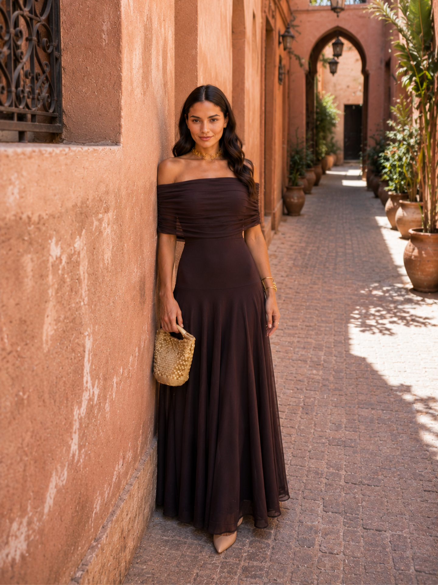 Toledo dress in brown