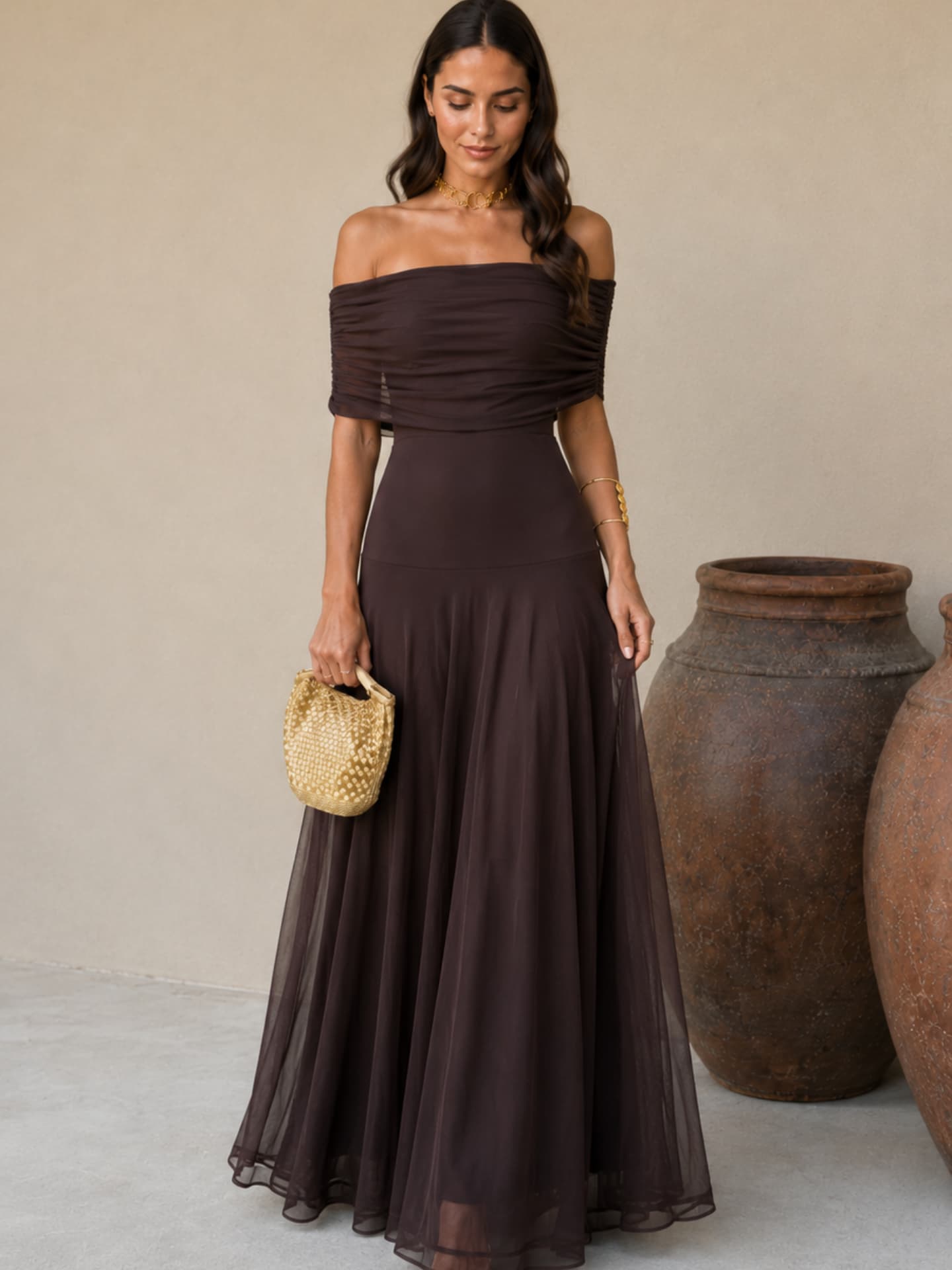 Toledo dress in brown