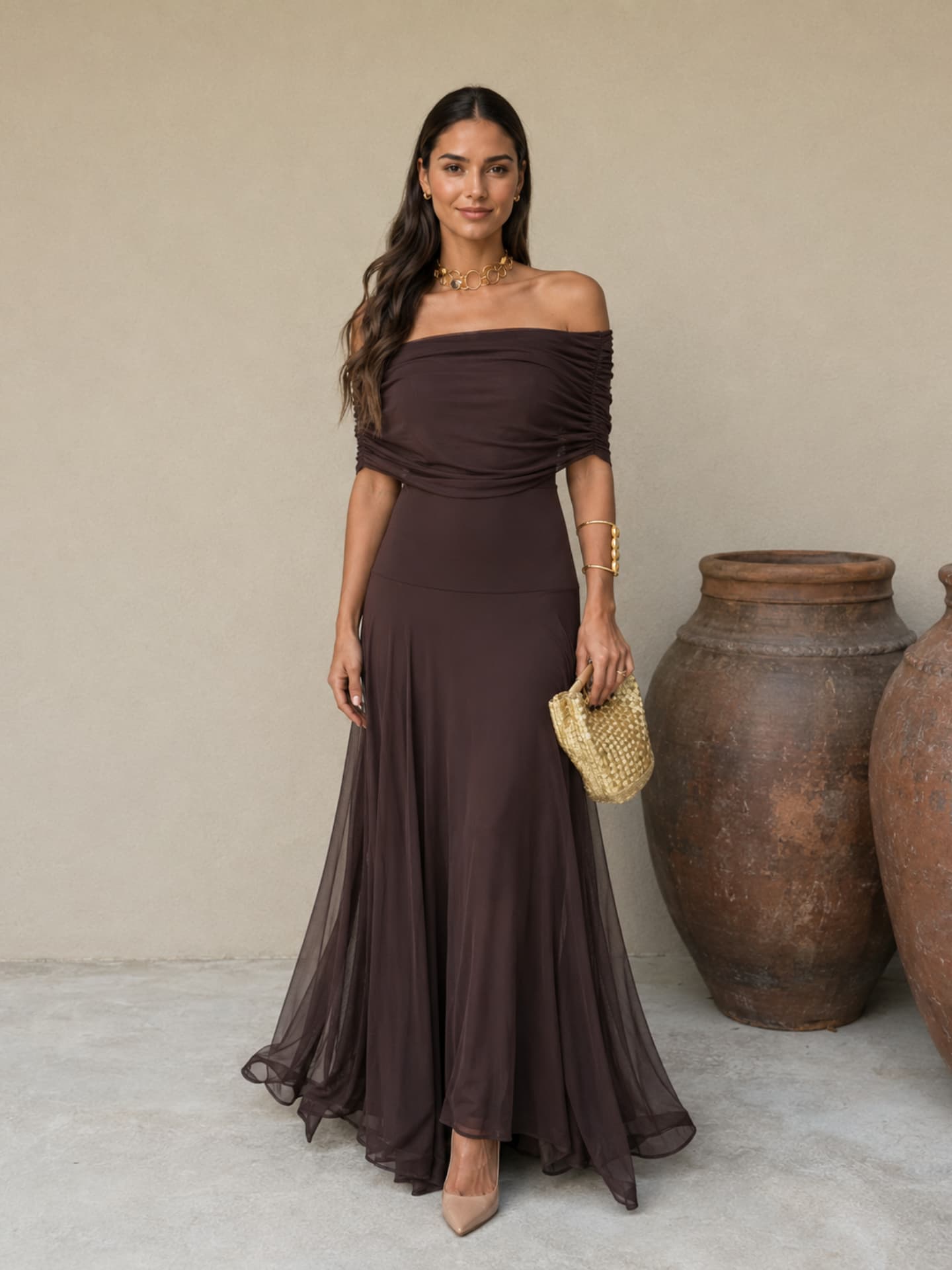 Toledo dress in brown