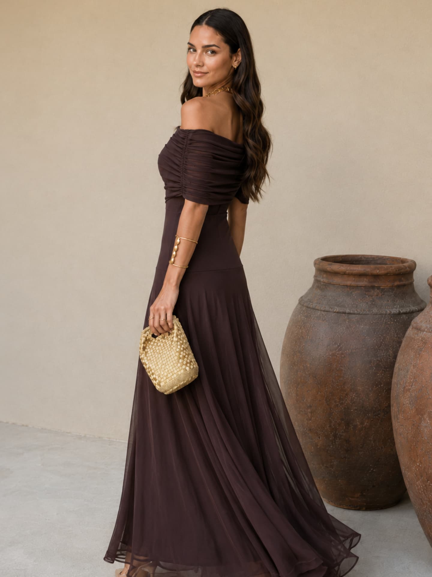 Toledo dress in brown