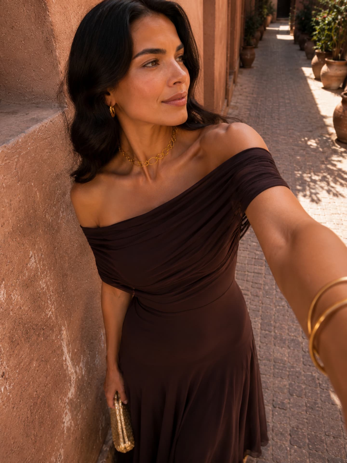 Toledo dress in brown