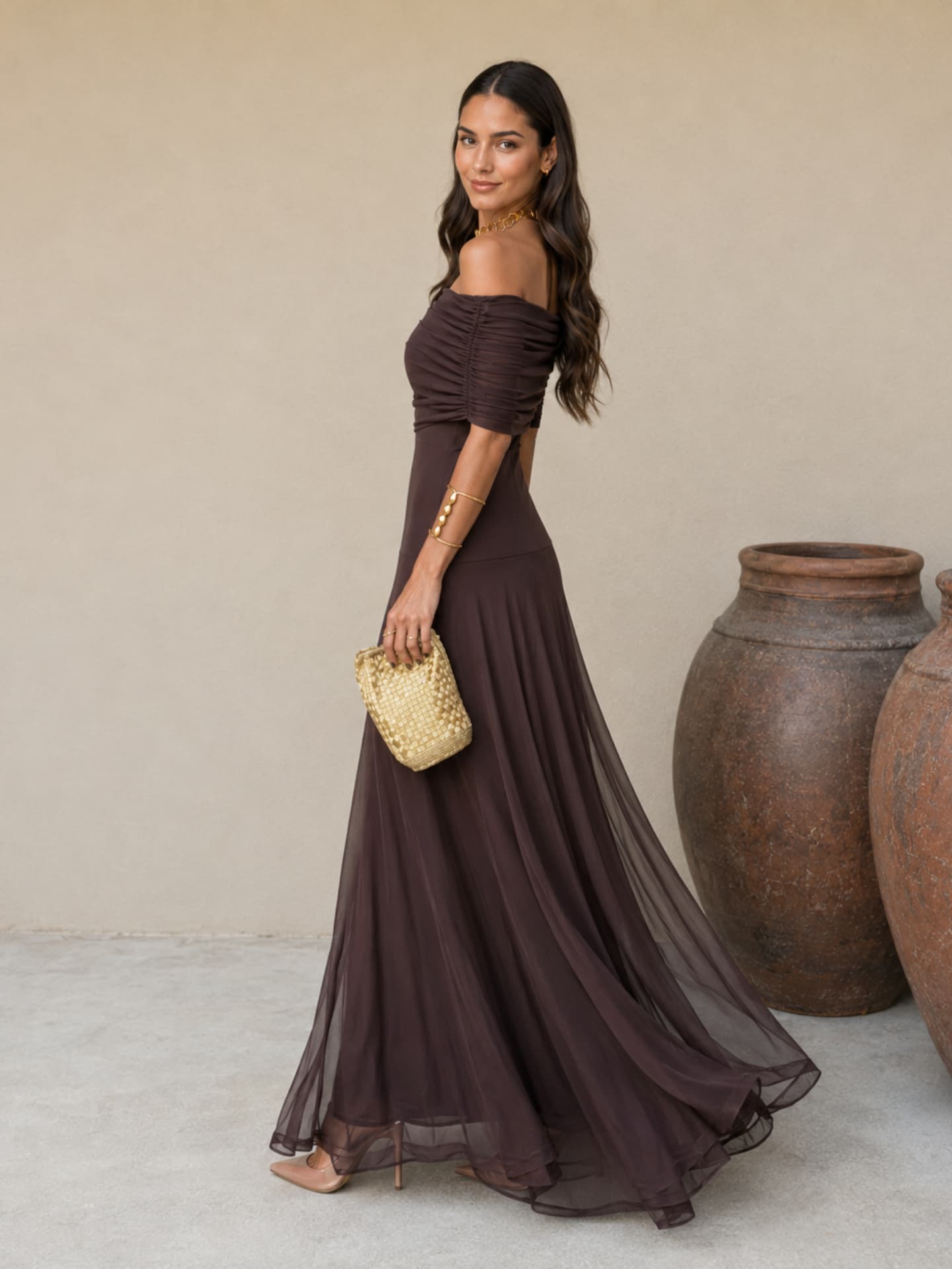 Toledo dress in brown