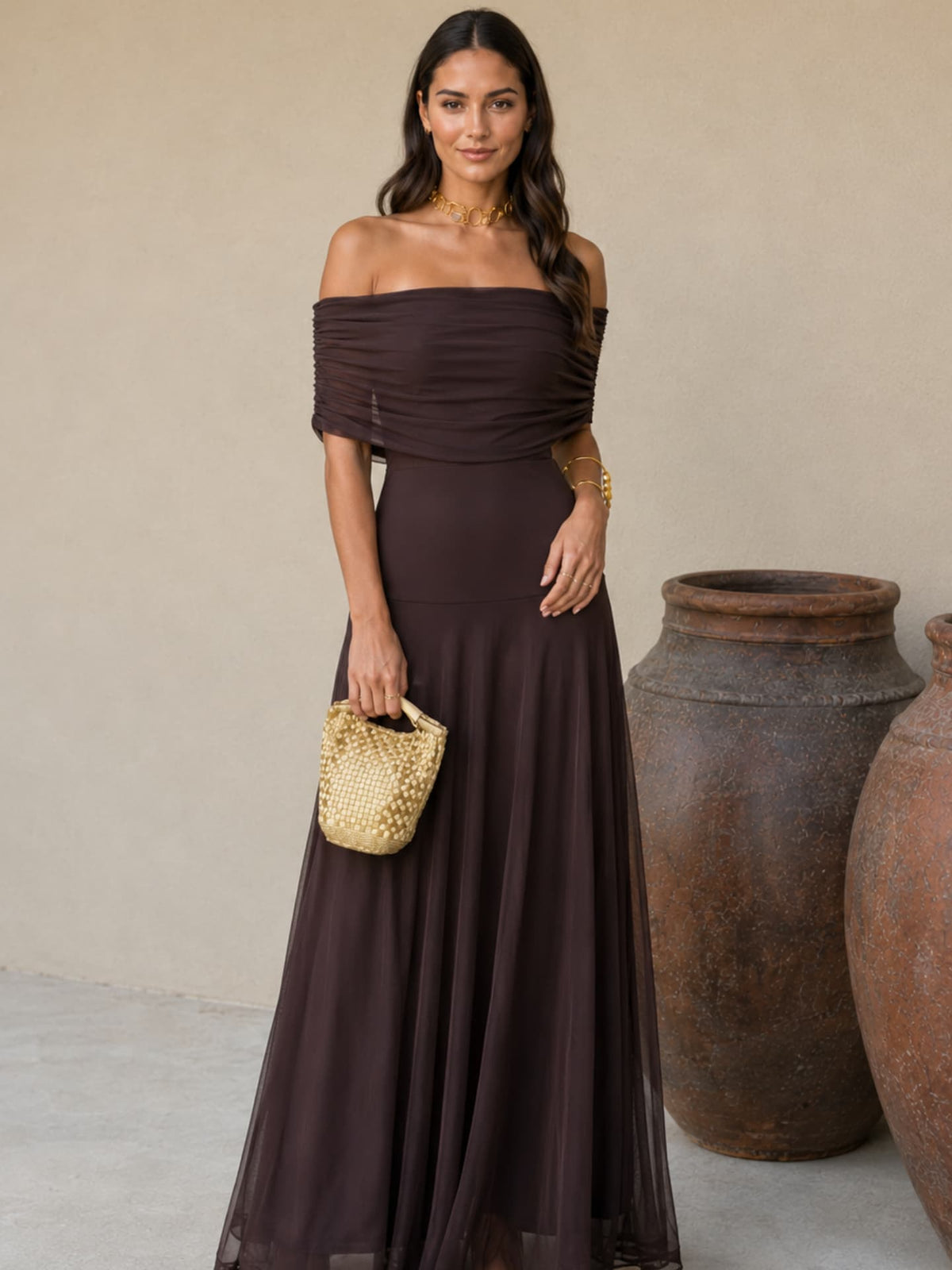 Toledo dress in brown