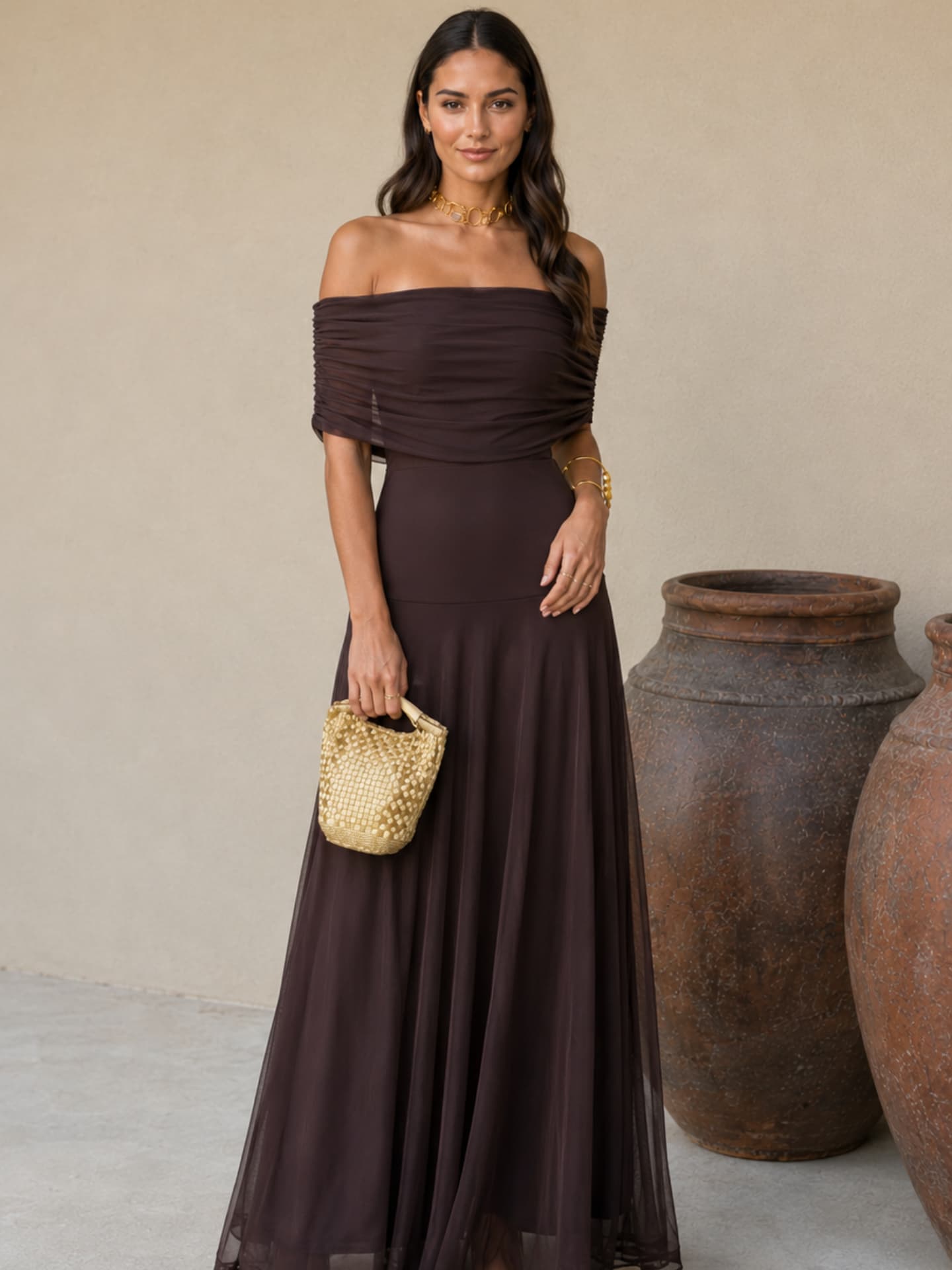 Toledo dress in brown