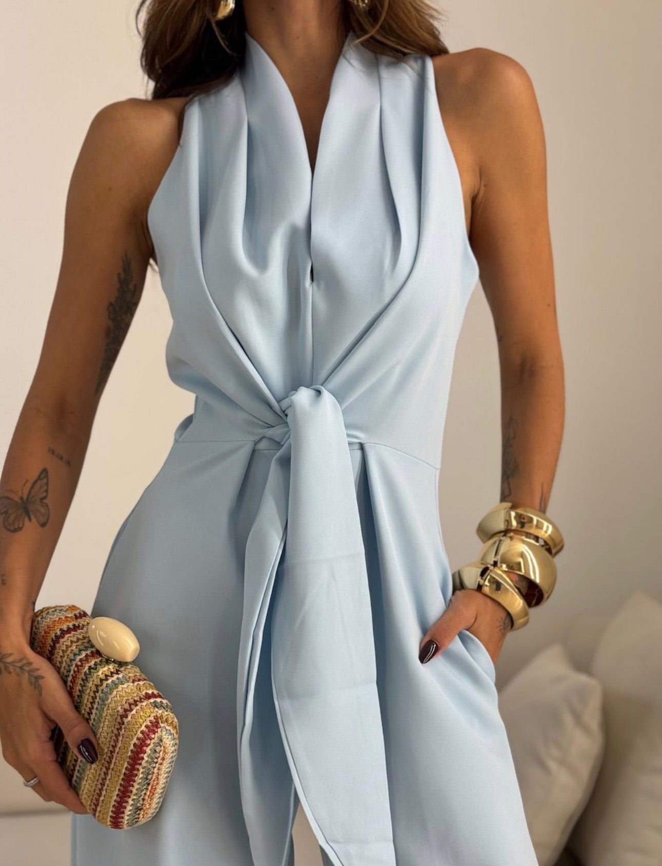 Sleeveless Wide-Leg Jumpsuit