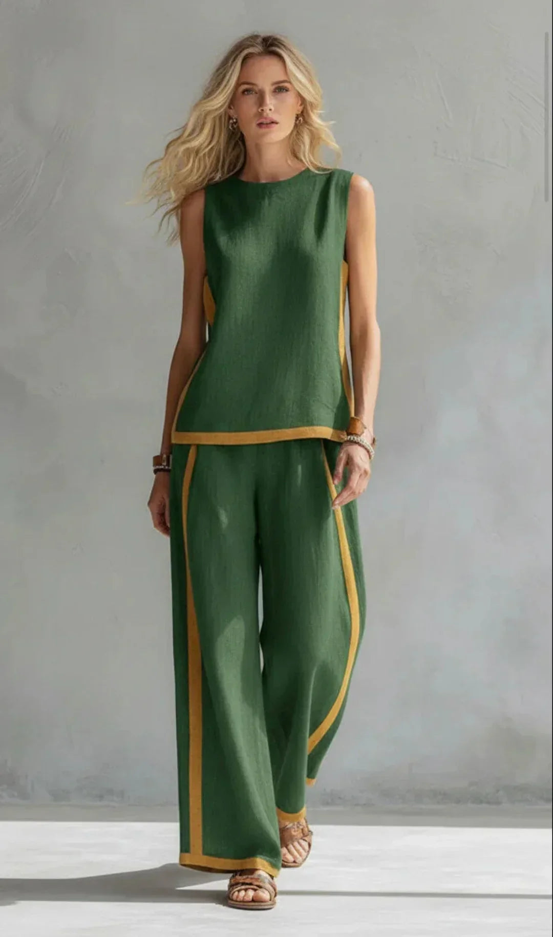 Ursula – Smart-Casual Waistcoat & Trousers Set with Contrast Trim
