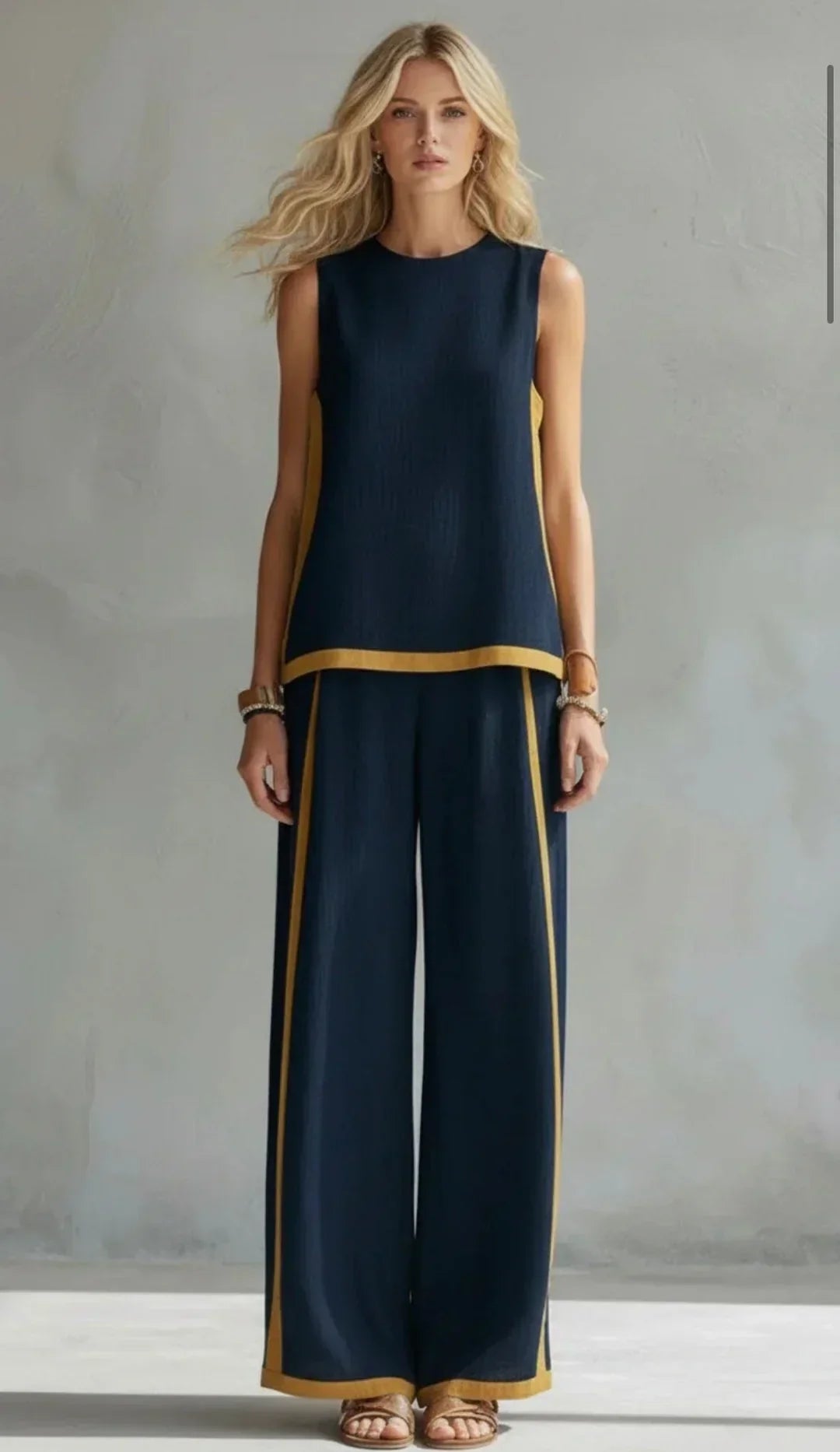 Ursula – Smart-Casual Waistcoat & Trousers Set with Contrast Trim