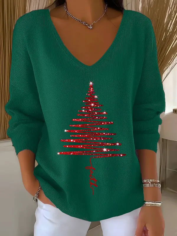 Monica - Elegant Christmas Knit Top