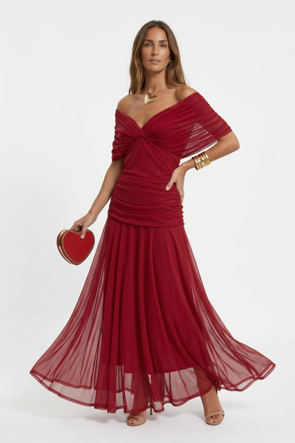 Long Dress with V-Neckline