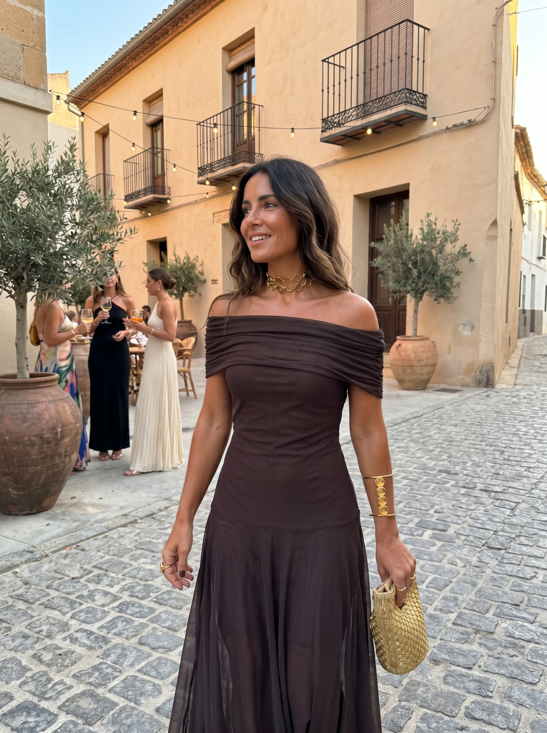 Carla | Draped Strapless Maxi Dress