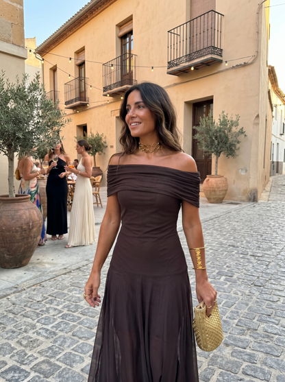 Carla | Draped Strapless Maxi Dress