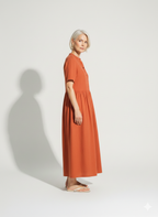 Lunea Mode® |The Amanda Long Sleeve Linen Maxi Dress