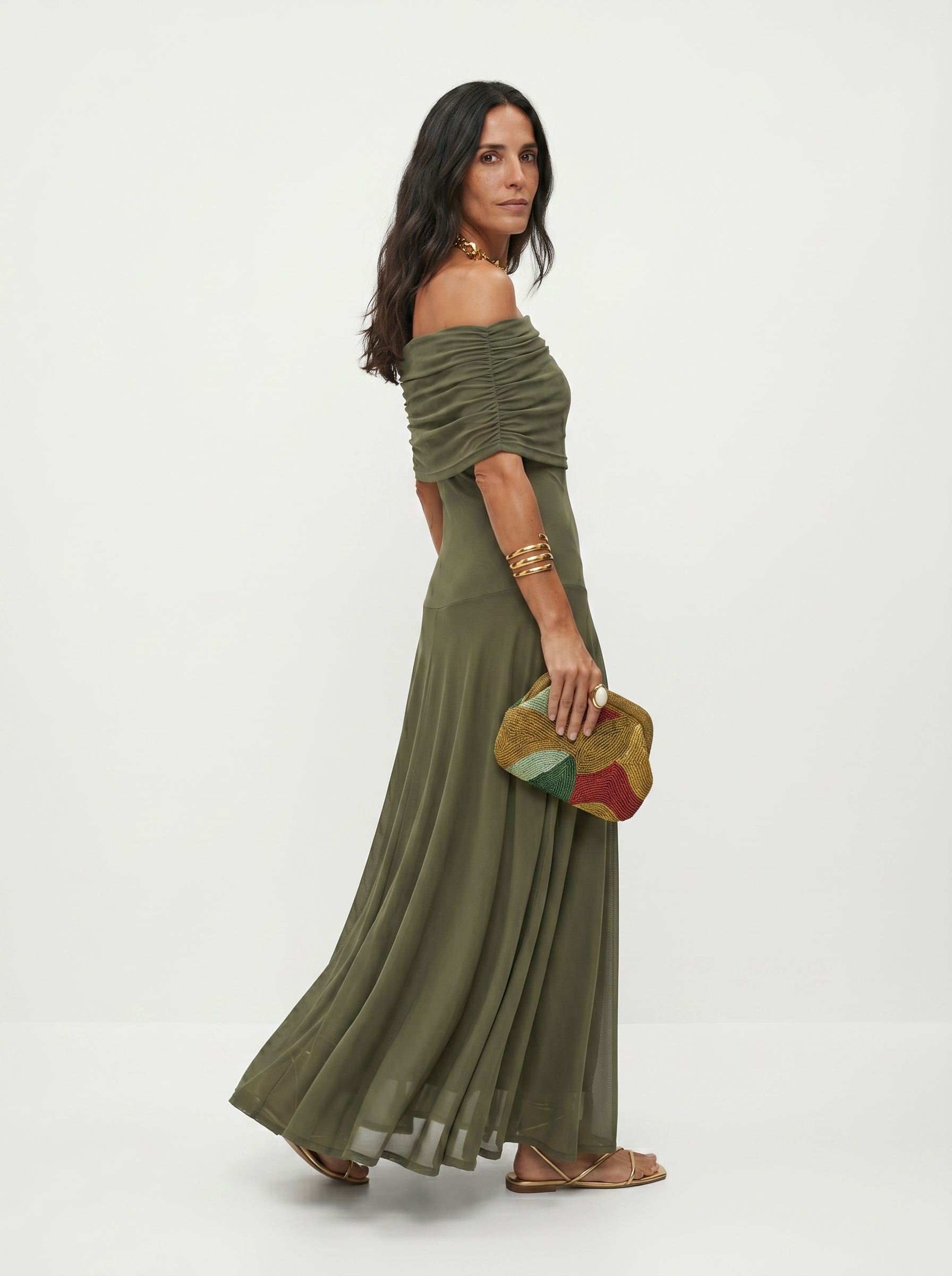 Carla | Draped Strapless Maxi Dress