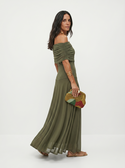 Carla | Draped Strapless Maxi Dress