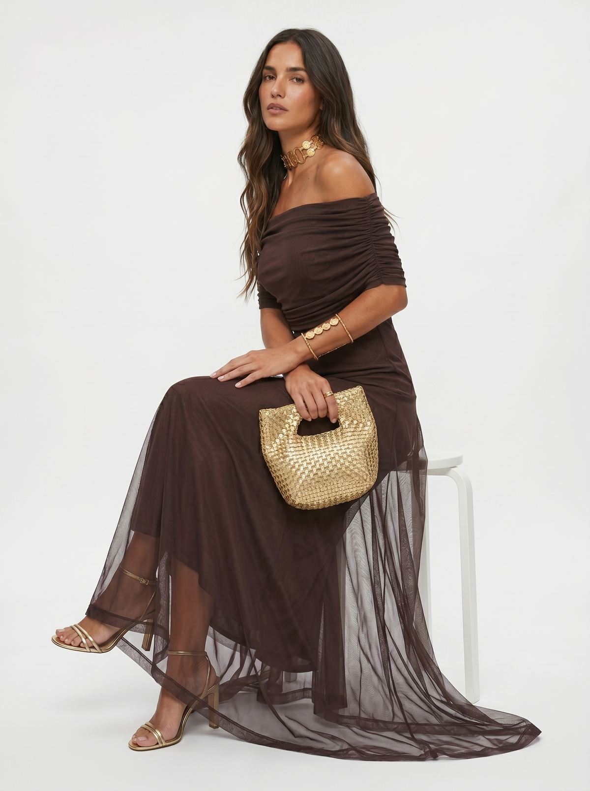 Carla | Draped Strapless Maxi Dress