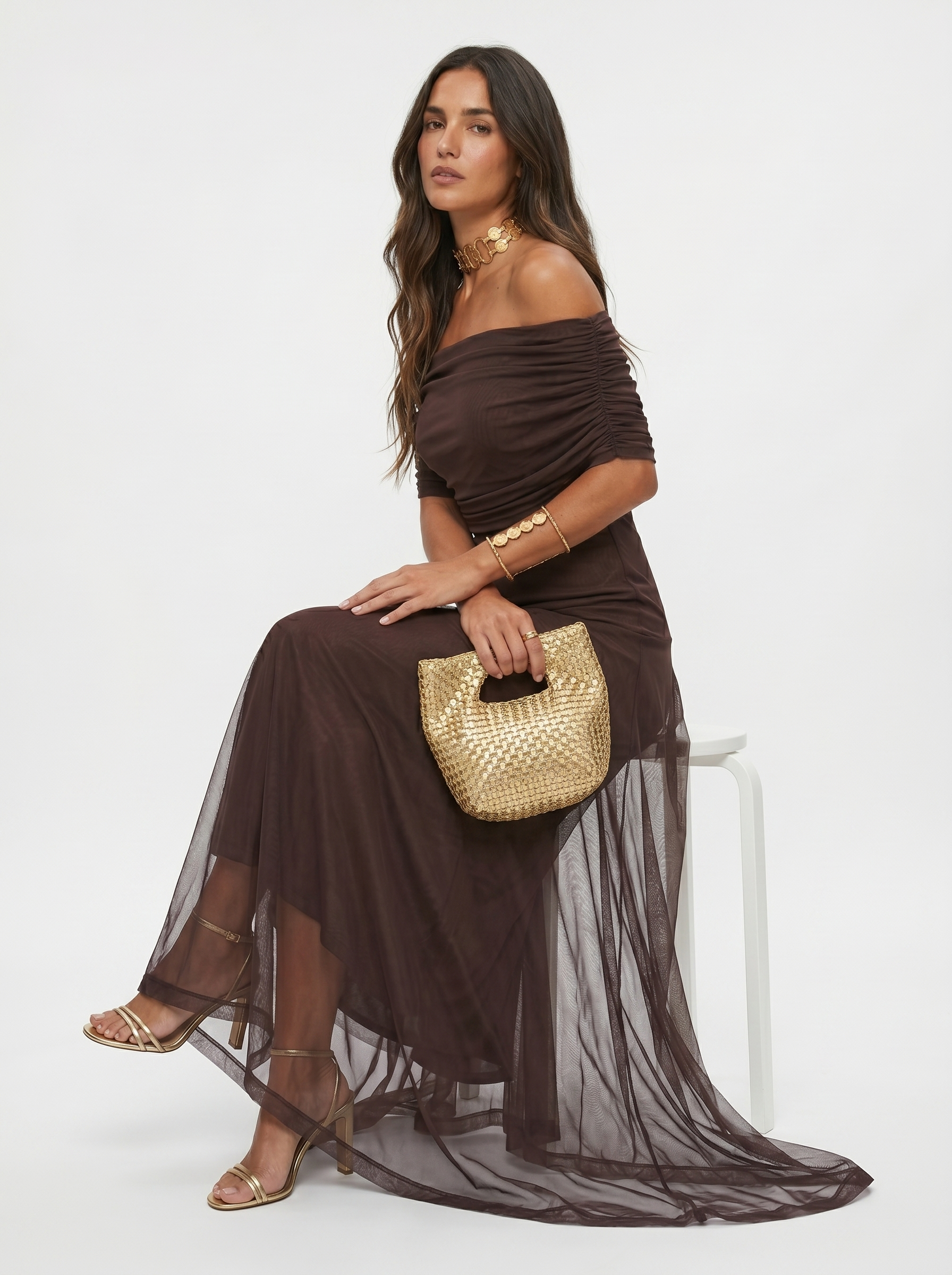 Carla | Draped Strapless Maxi Dress