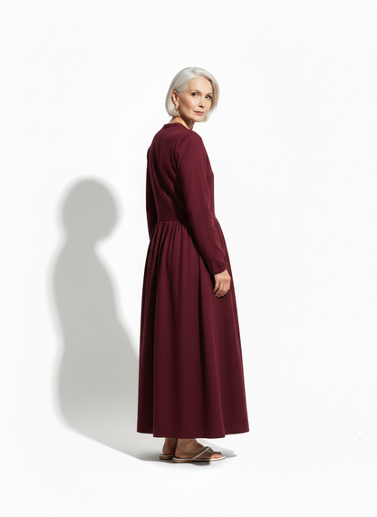 Lunea Mode® |The Amanda Long Sleeve Linen Maxi Dress