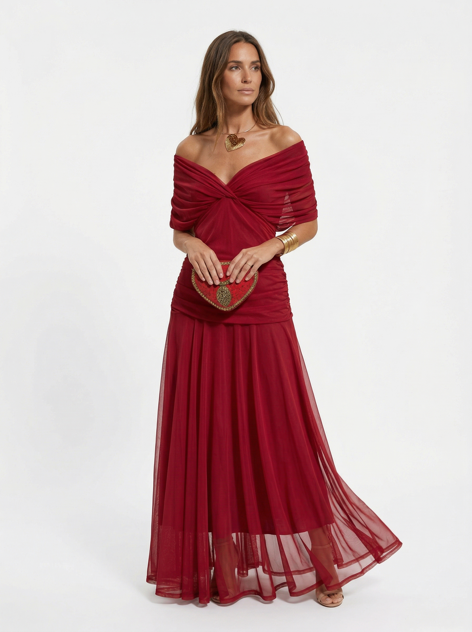 Long Dress with V-Neckline