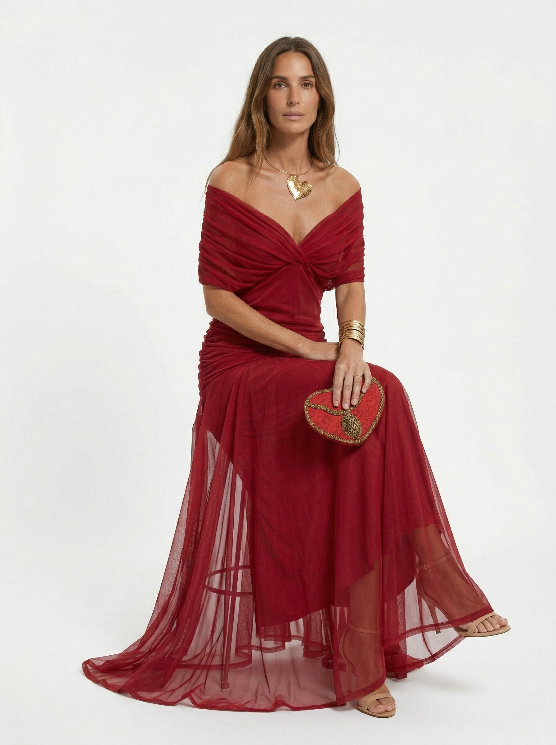 Long Dress with V-Neckline