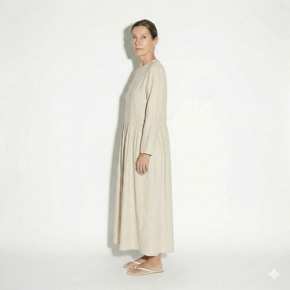 Lunea Mode® |The Amanda Long Sleeve Linen Maxi Dress