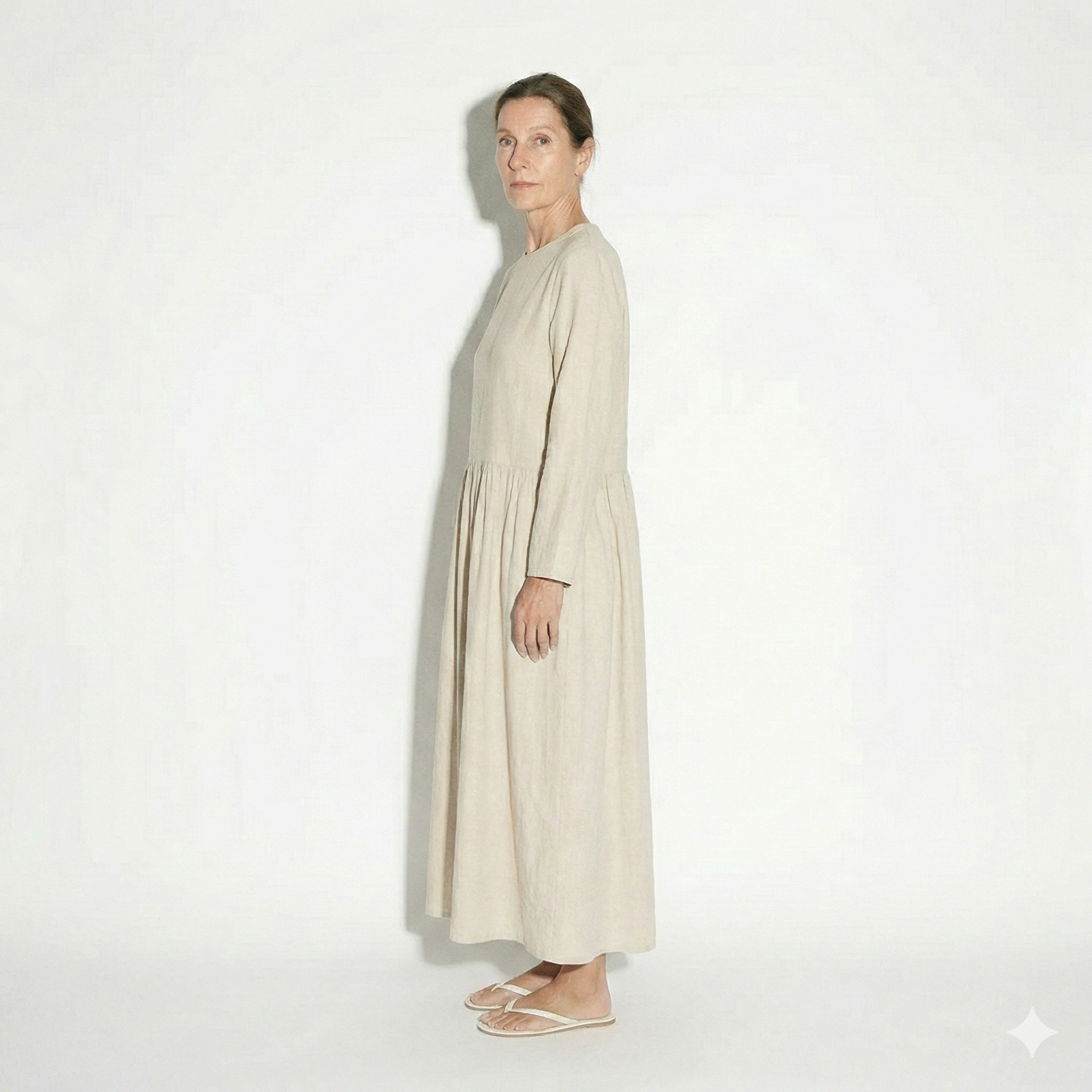 Lunea Mode® |The Amanda Long Sleeve Linen Maxi Dress