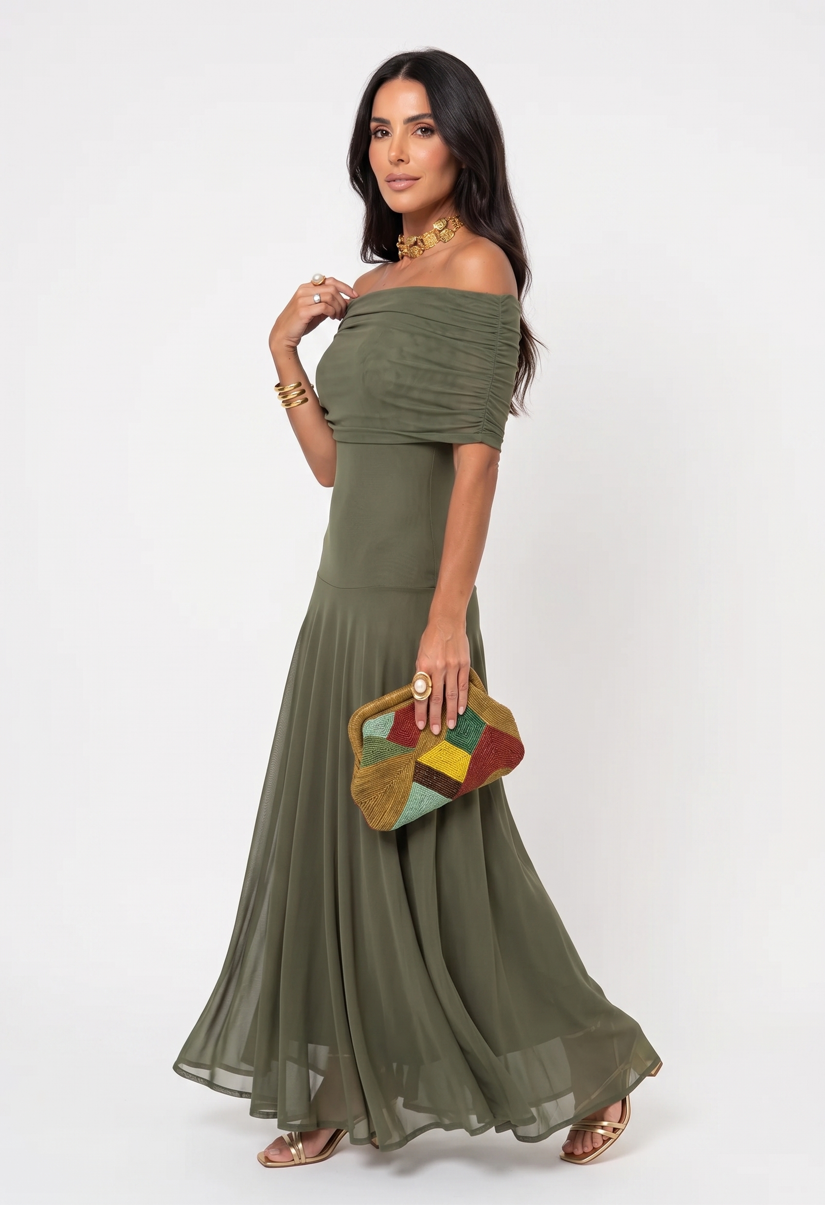 Carla | Draped Strapless Maxi Dress