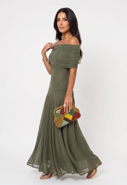 Carla | Draped Strapless Maxi Dress