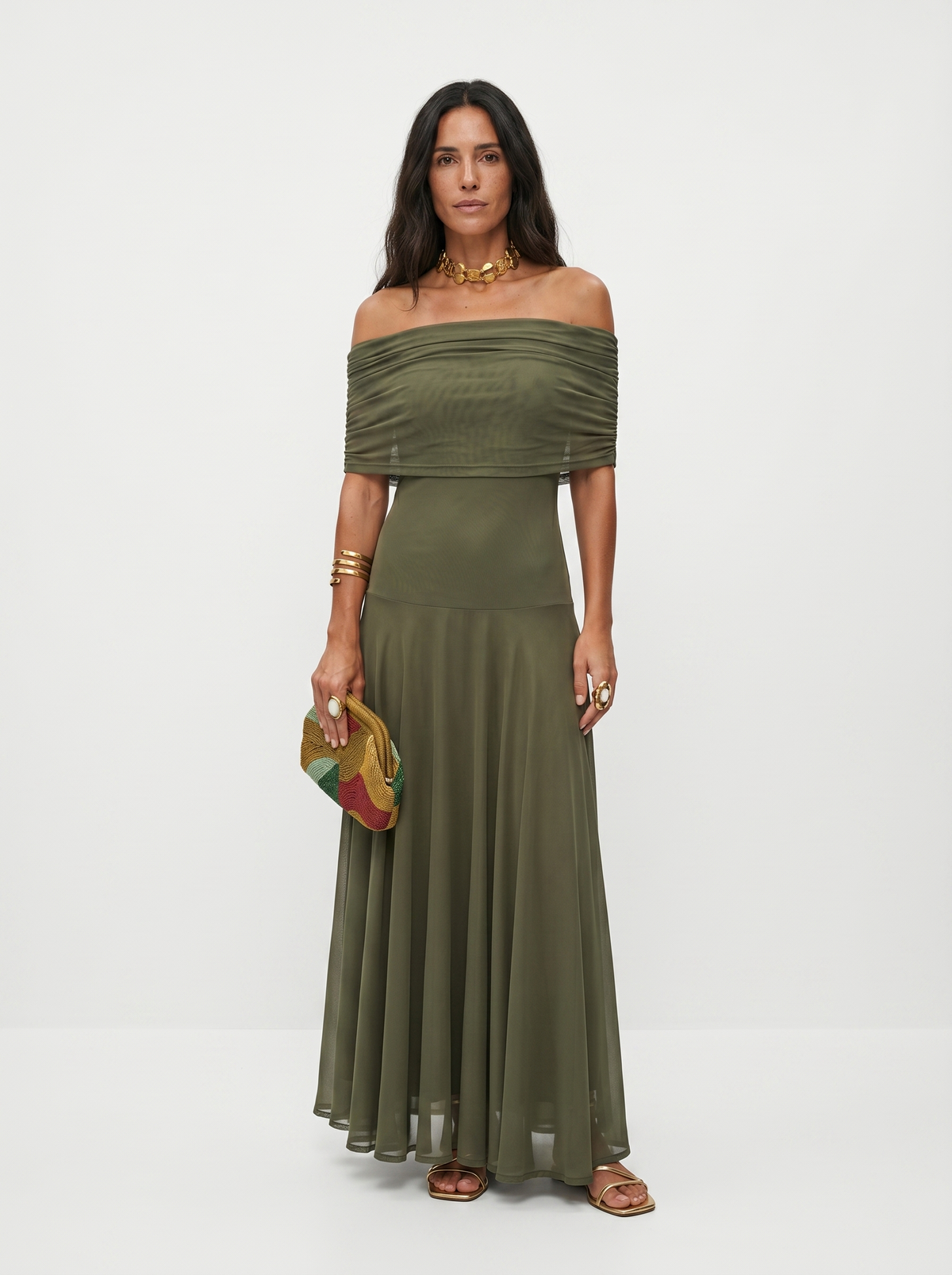 Carla | Draped Strapless Maxi Dress