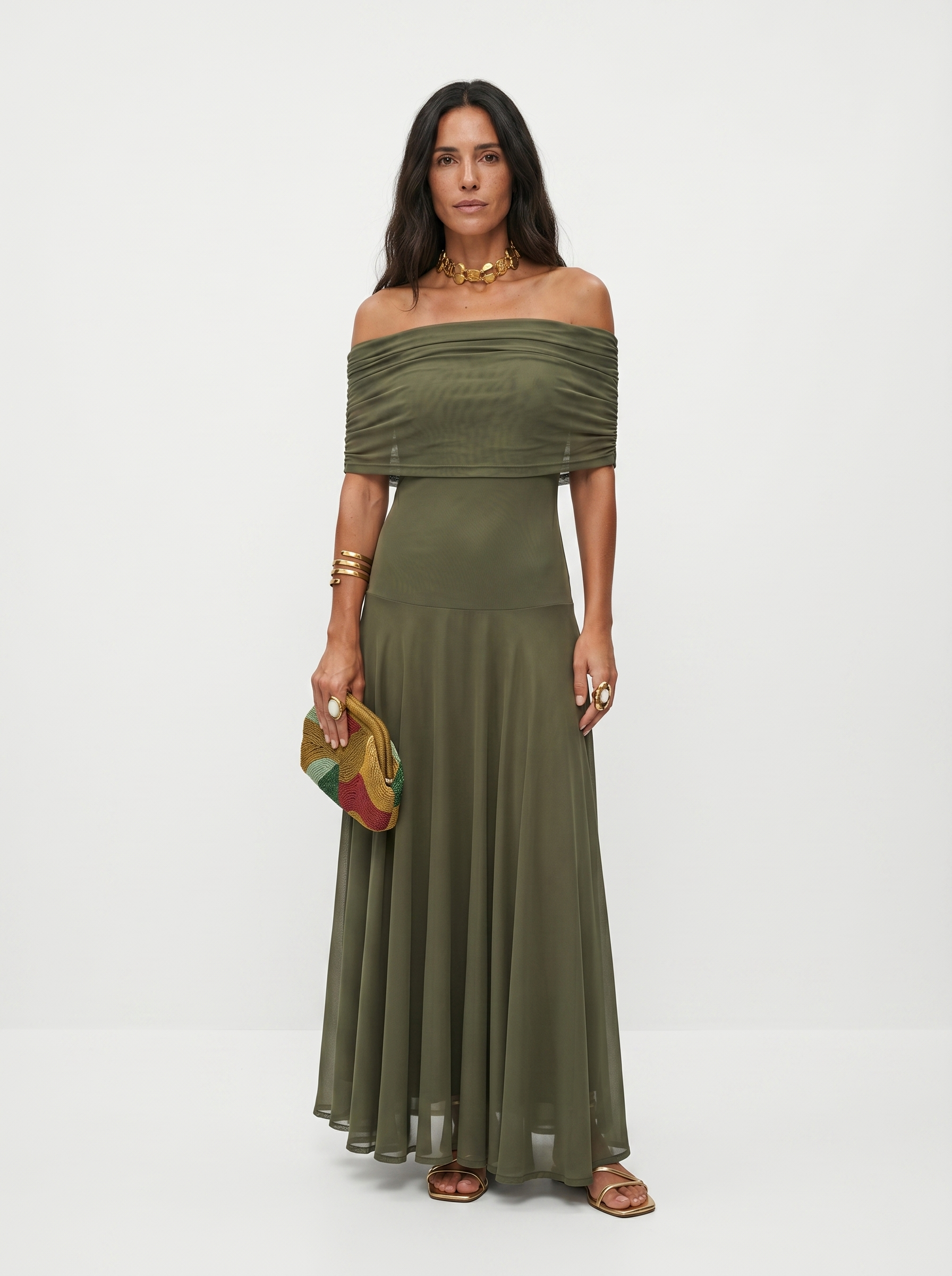 Carla | Draped Strapless Maxi Dress