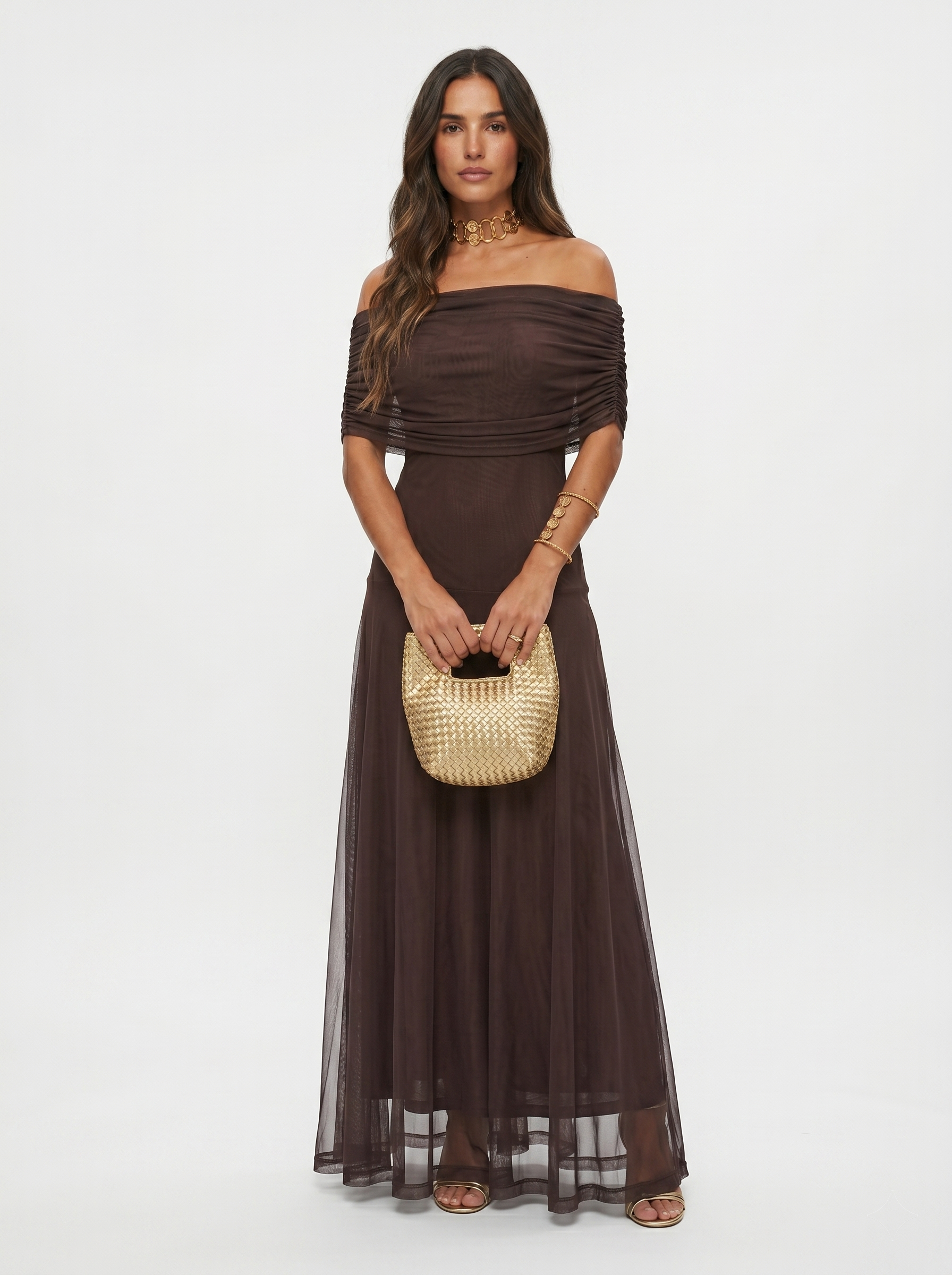 Carla | Draped Strapless Maxi Dress