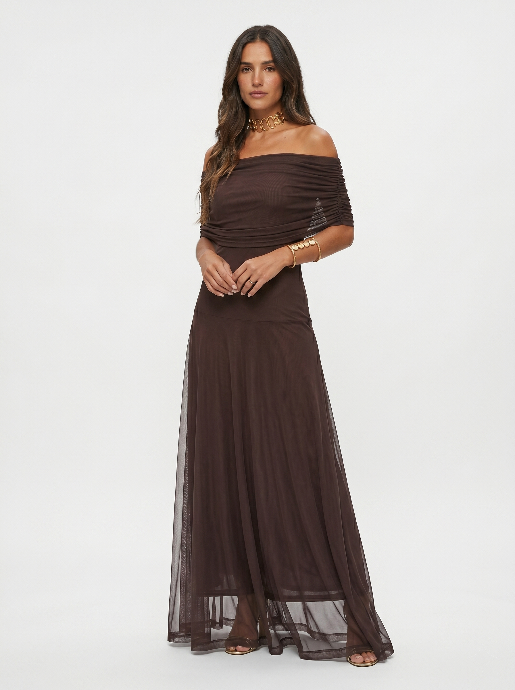 Carla | Draped Strapless Maxi Dress