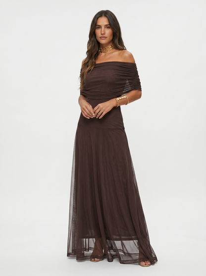 Carla | Draped Strapless Maxi Dress