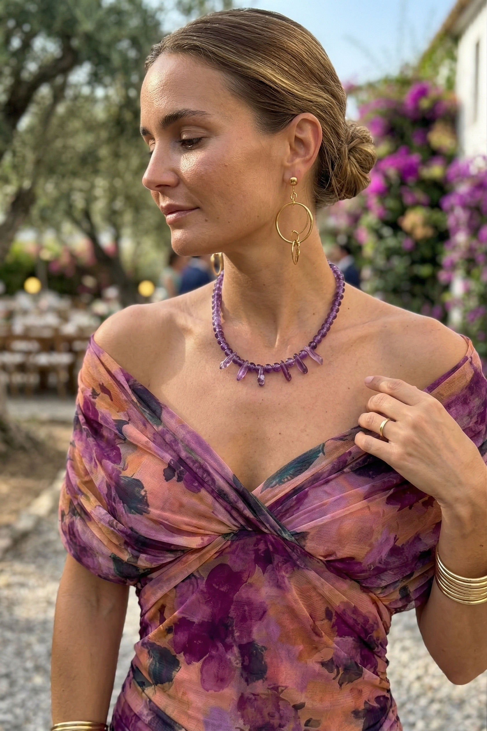 Long Dress with V-Neckline