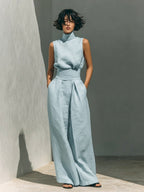 Dorothy™ | Beige Cotton-Linen Two-Piece Set
