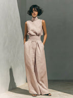Dorothy™ | Beige Cotton-Linen Two-Piece Set