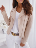 Sadie | Faux Suede Biker Jacket
