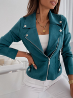 Sadie | Faux Suede Biker Jacket