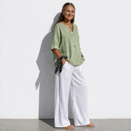 Lunea Mode® | The Margot - Relaxed Pure Cotton Button Blouse