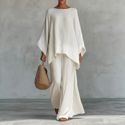 Christine | Long-Sleeve & Wide-Leg Trousers 2-Piece Set