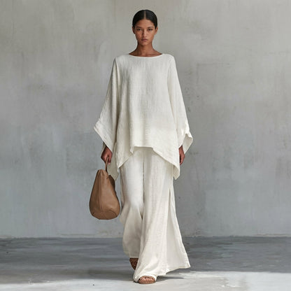 Christine | Long-Sleeve & Wide-Leg Trousers 2-Piece Set