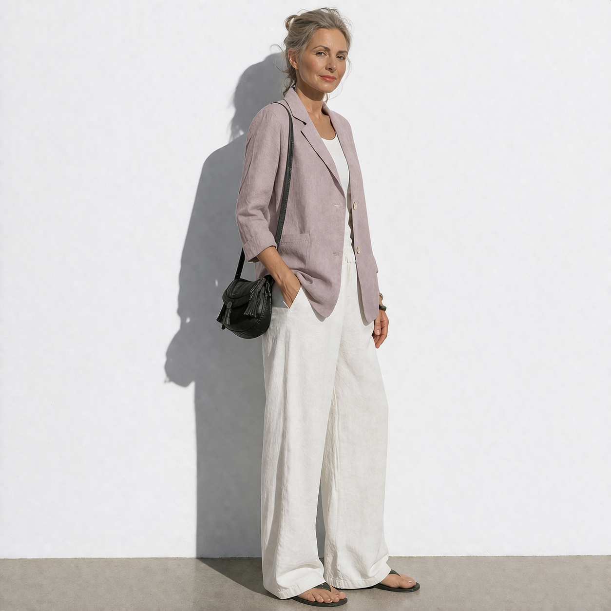Lunea Mode® | The Charlotte - Relaxed Pure Cotton Linen Blazer