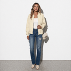Lunea Mode® | The Colette - Effortless Zip-Up Knit Bomber Cardigan