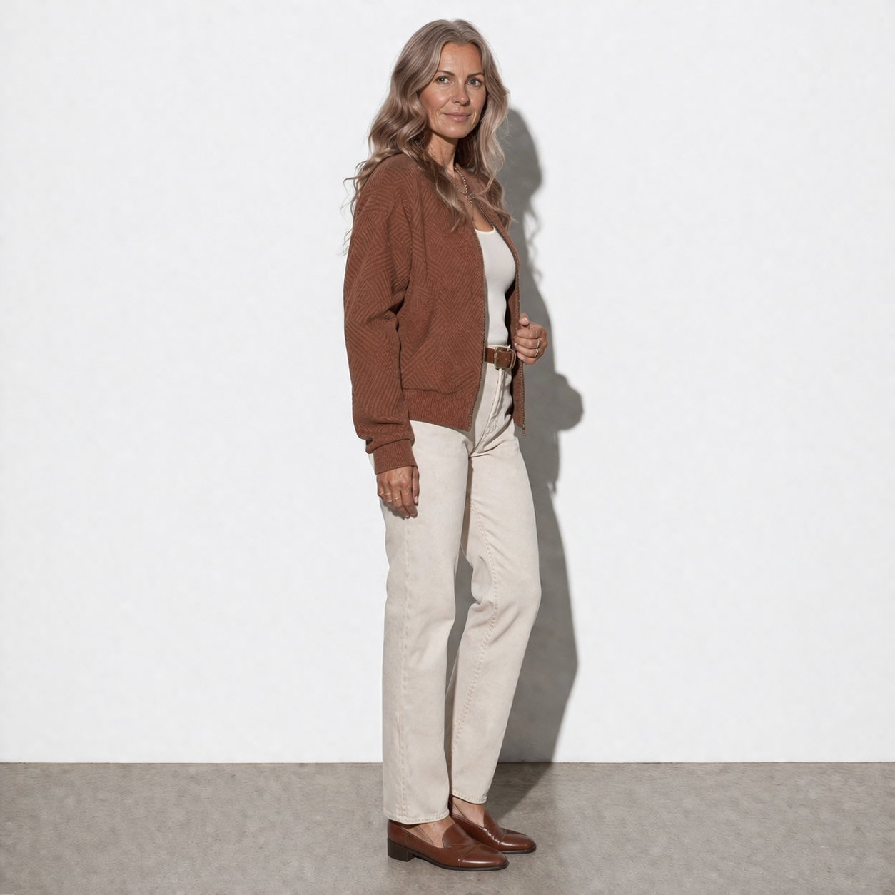 Lunea Mode® | The Colette - Effortless Zip-Up Knit Bomber Cardigan