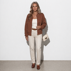 Lunea Mode® | The Colette - Effortless Zip-Up Knit Bomber Cardigan