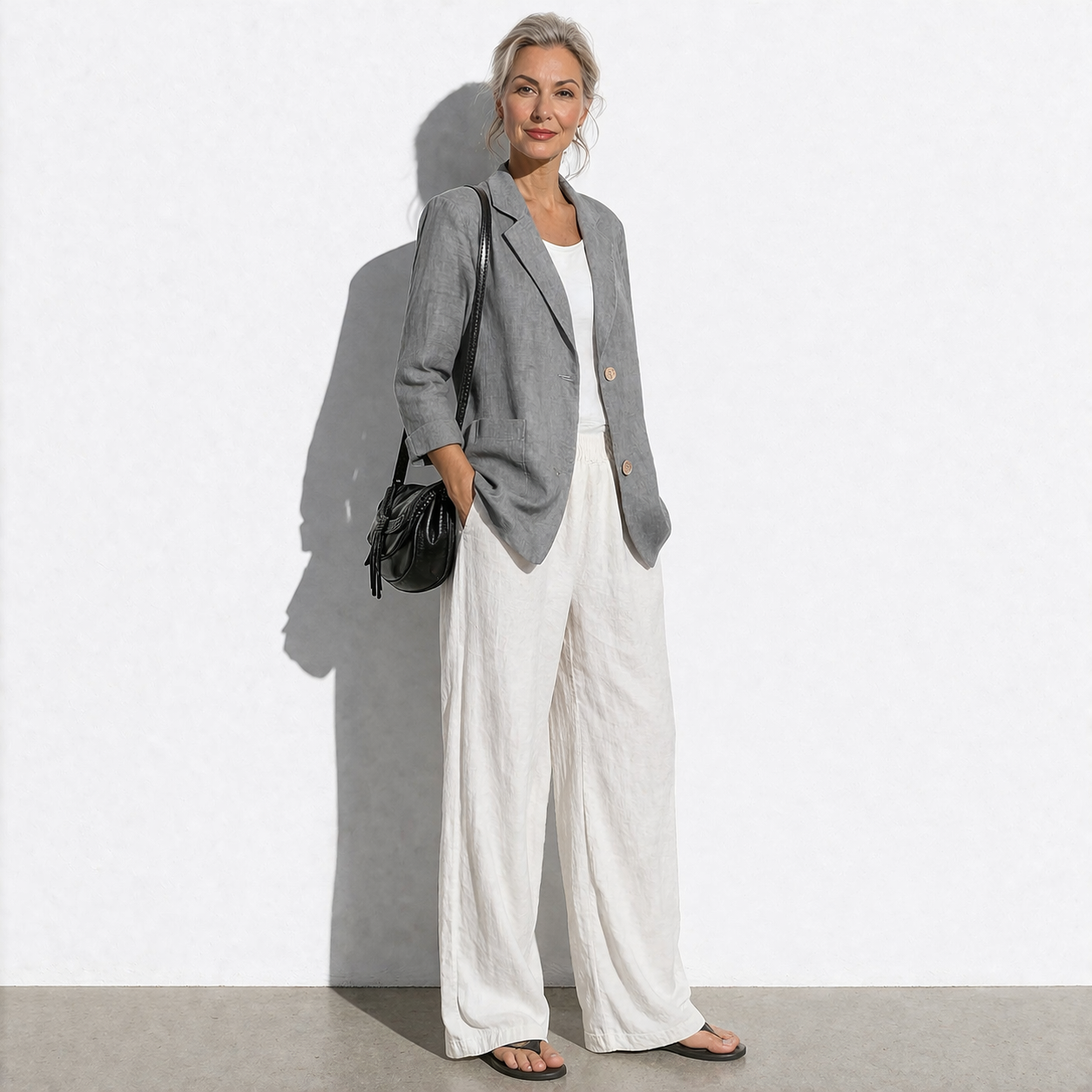 Lunea Mode® | The Charlotte - Relaxed Pure Cotton Linen Blazer