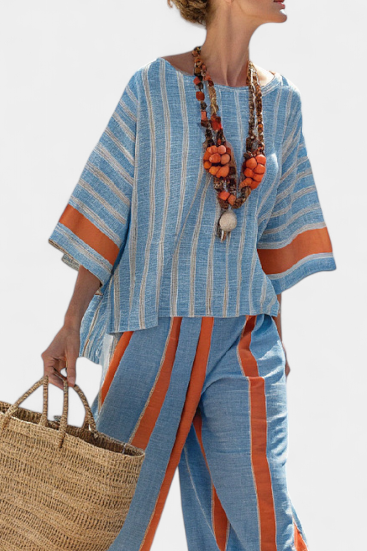 Valeria | Comfortable Striped Set