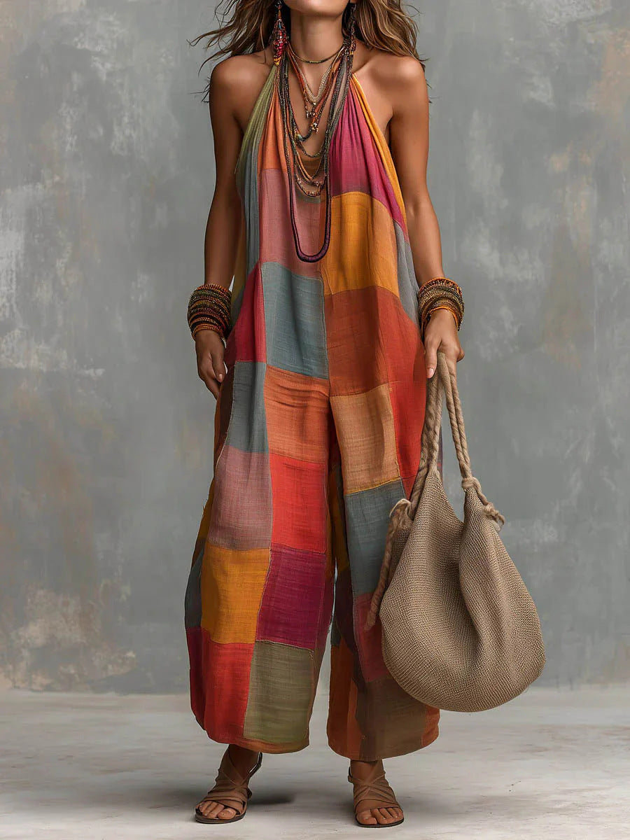 Bohemian Patchwork Jumpsuit™ – Fresh, Free-Spirited Style